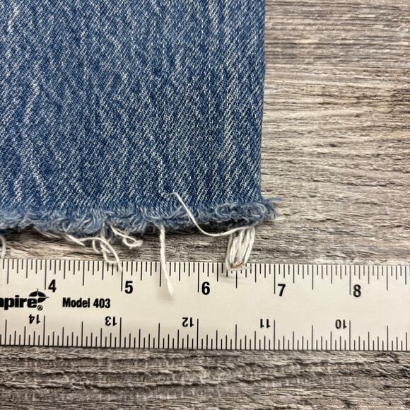 Levis 501 Light Wash Blue Womens 26x24 Distressed Button Fly Denim Jeans Red Tab - Picture 11 of 12